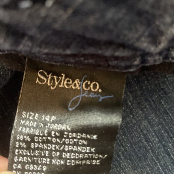 Style & Co. Petite Jeans Womens Size 14P Tummy Control Capri Zip Fly Bedazzled - Picture 10 of 13